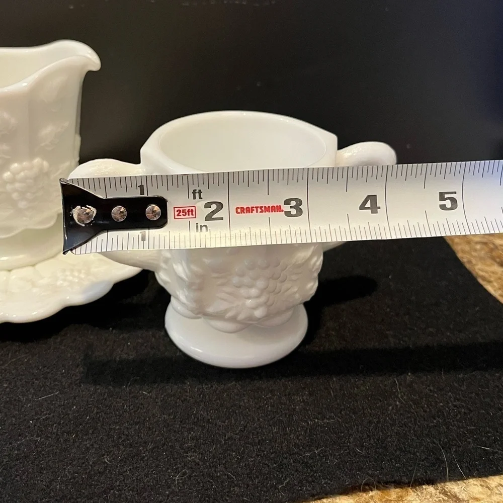 Vintage Westmoreland Milk Glass Sugar and Creamer Set Grapevine Pattern